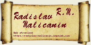 Radislav Malićanin vizit kartica